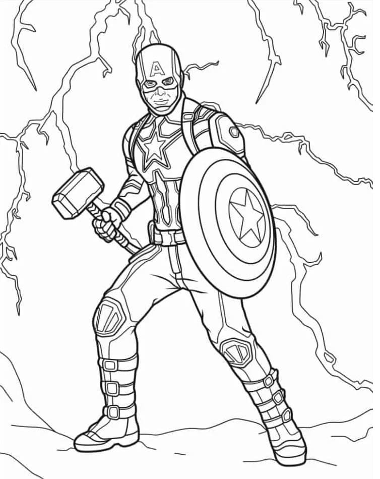 Stampa Capitan America da colorare