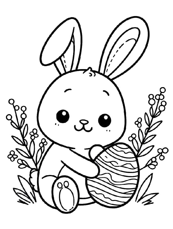 Stampa Coniglio di Pasqua da colorare