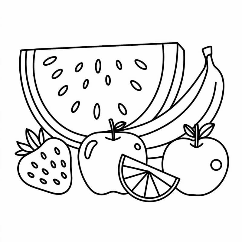 Stampa Frutta da colorare