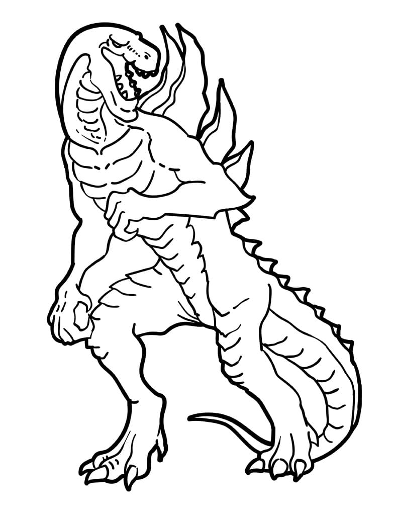 Stampa Godzilla da colorare