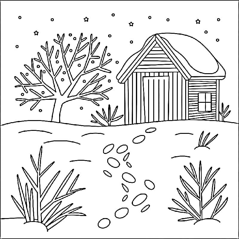 Stampa Inverno da colorare