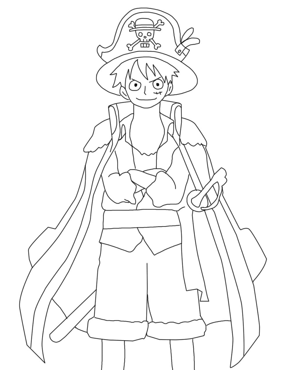 Stampa Luffy da colorare