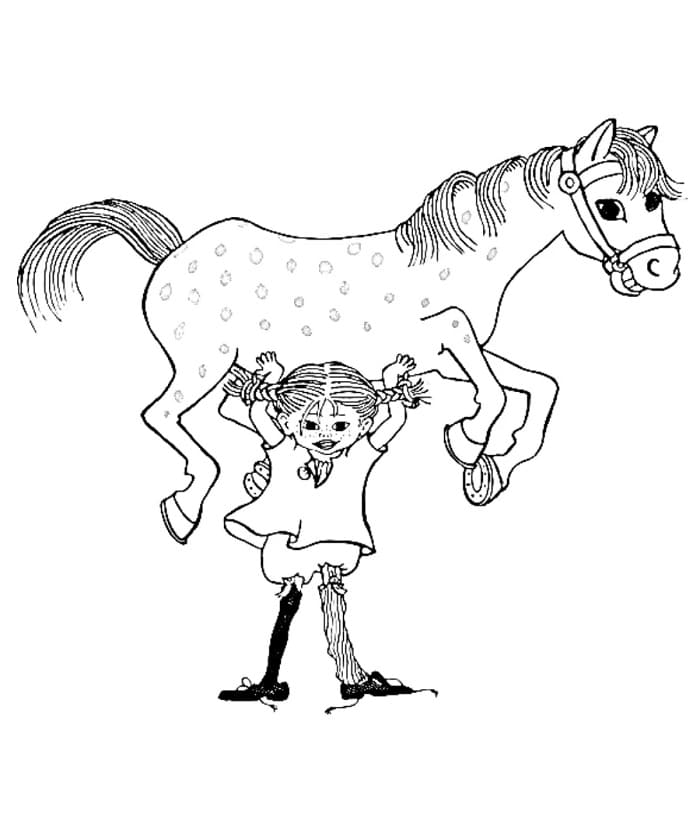 Stampa Pippi Calzelunghe da colorare