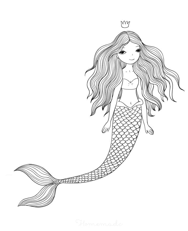 Stampa Sirena da colorare