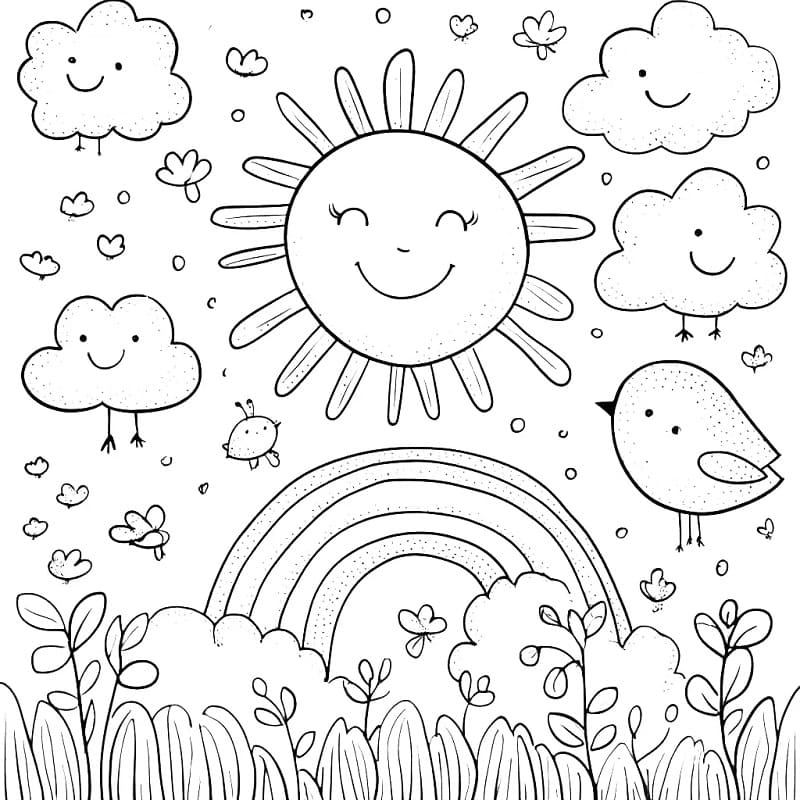 Stampa Sole da colorare