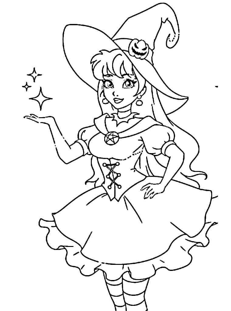 Stampa Strega da colorare