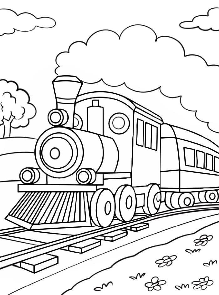 Stampa Treno da colorare