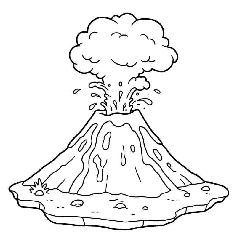 Stampa Vulcano da colorare
