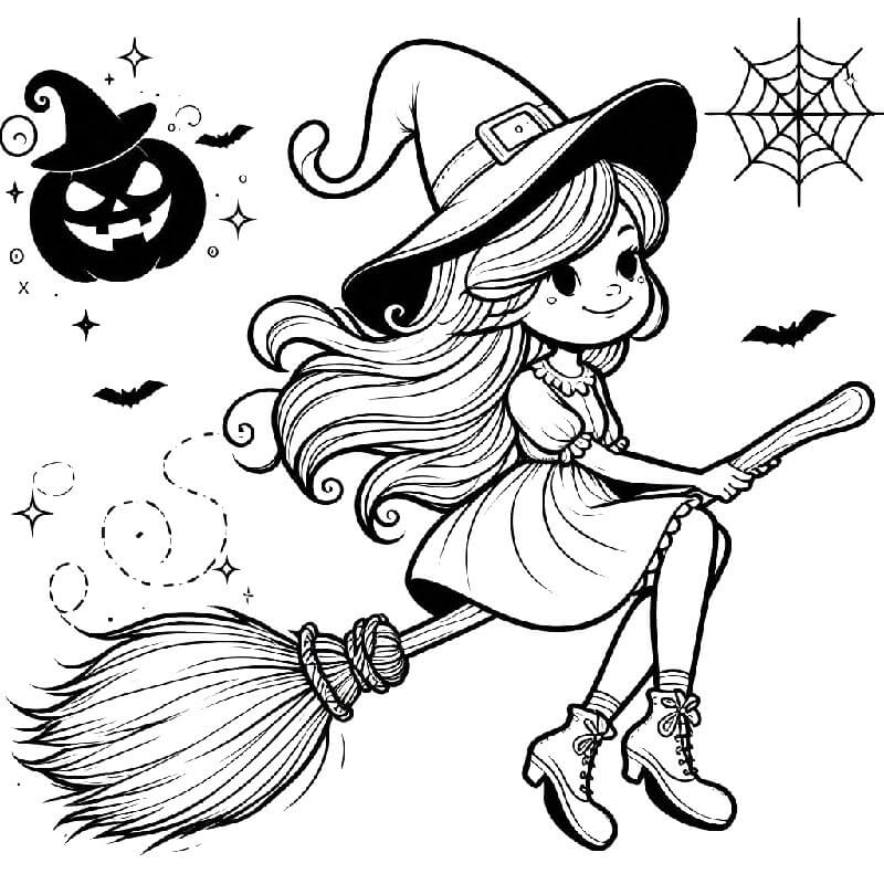 Stampabile Gratuita Strega da colorare