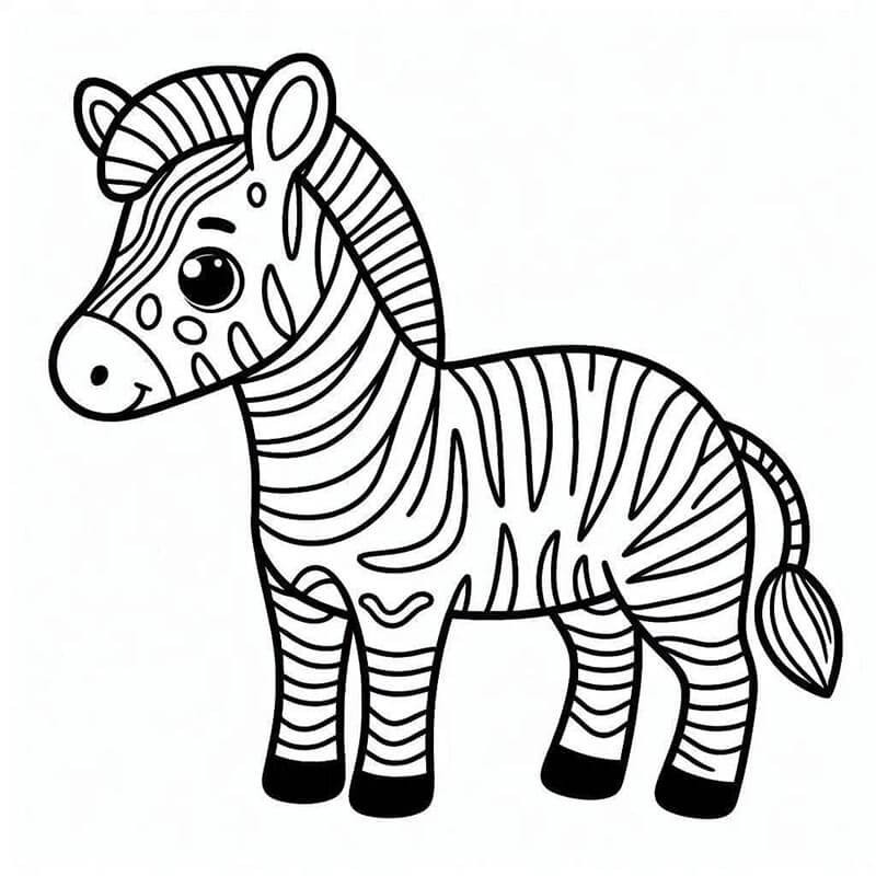 Stampabile Gratuita Zebra da colorare