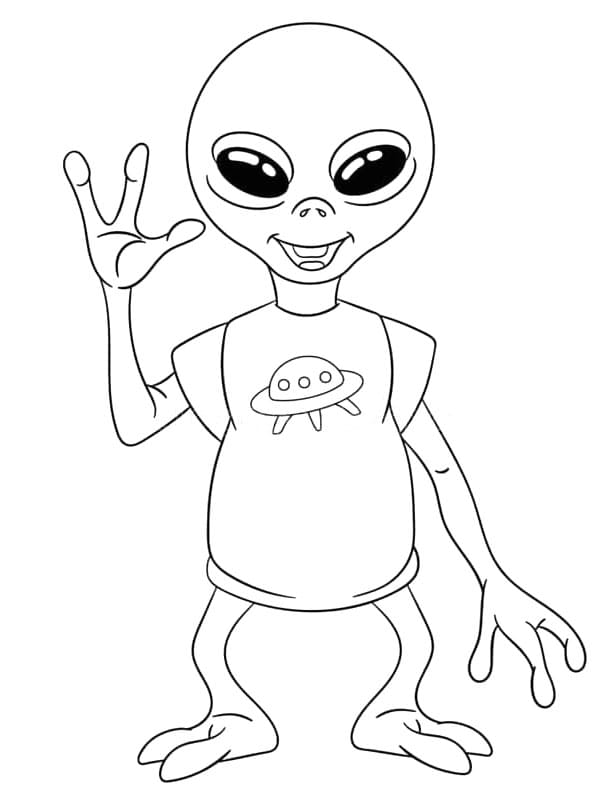 Stampabile Gratuito Alieno da colorare