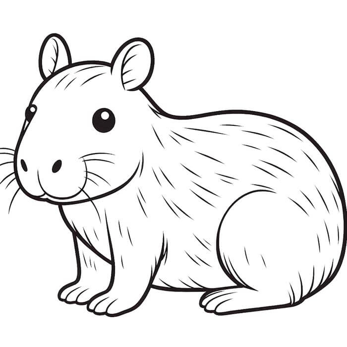 Stampabile Gratuito Capibara da colorare