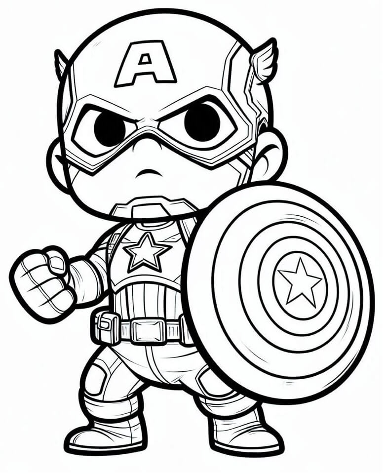 Stampabile Gratuito Capitan America da colorare