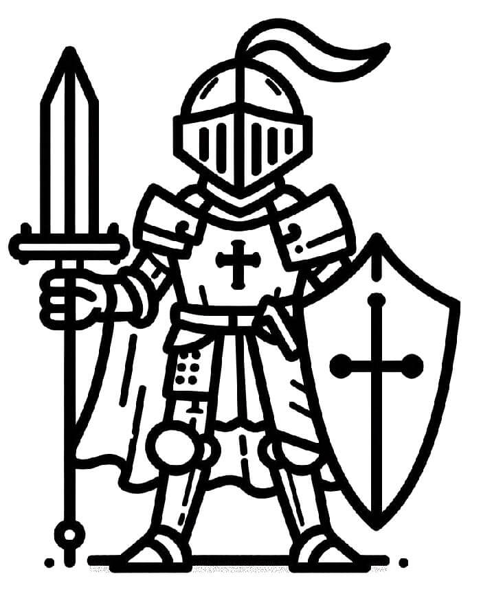 Stampabile Gratuito Cavaliere da colorare