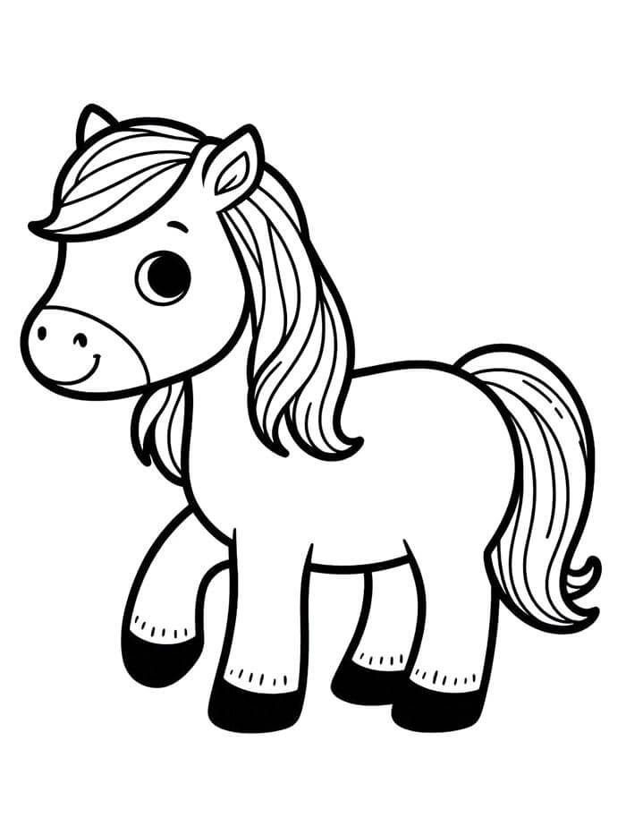 Stampabile Gratuito Cavallo da colorare