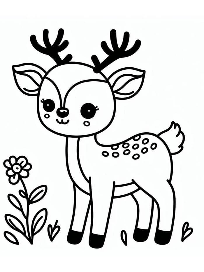 Stampabile Gratuito Cervo da colorare