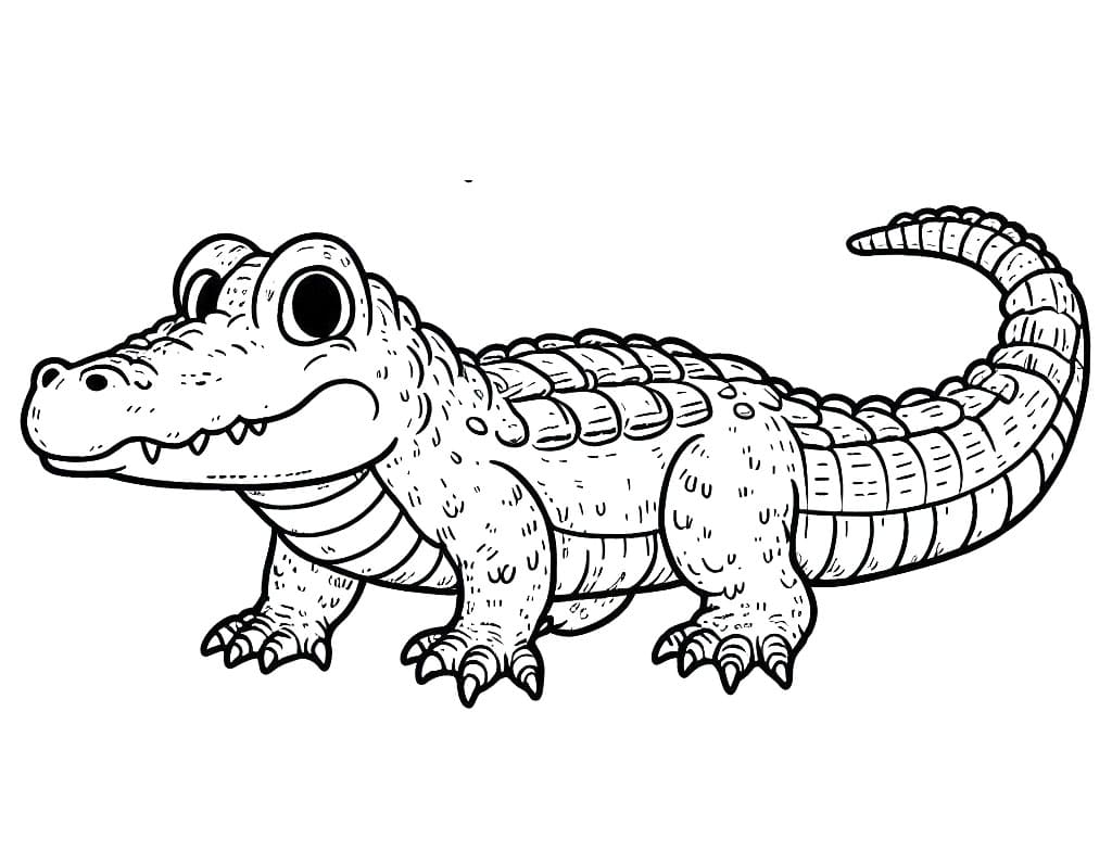 Stampabile Gratuito Coccodrillo da colorare