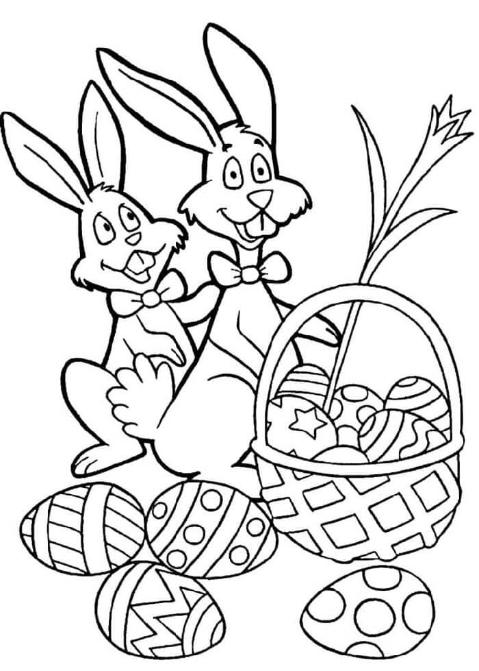 Stampabile Gratuito Coniglio di Pasqua da colorare