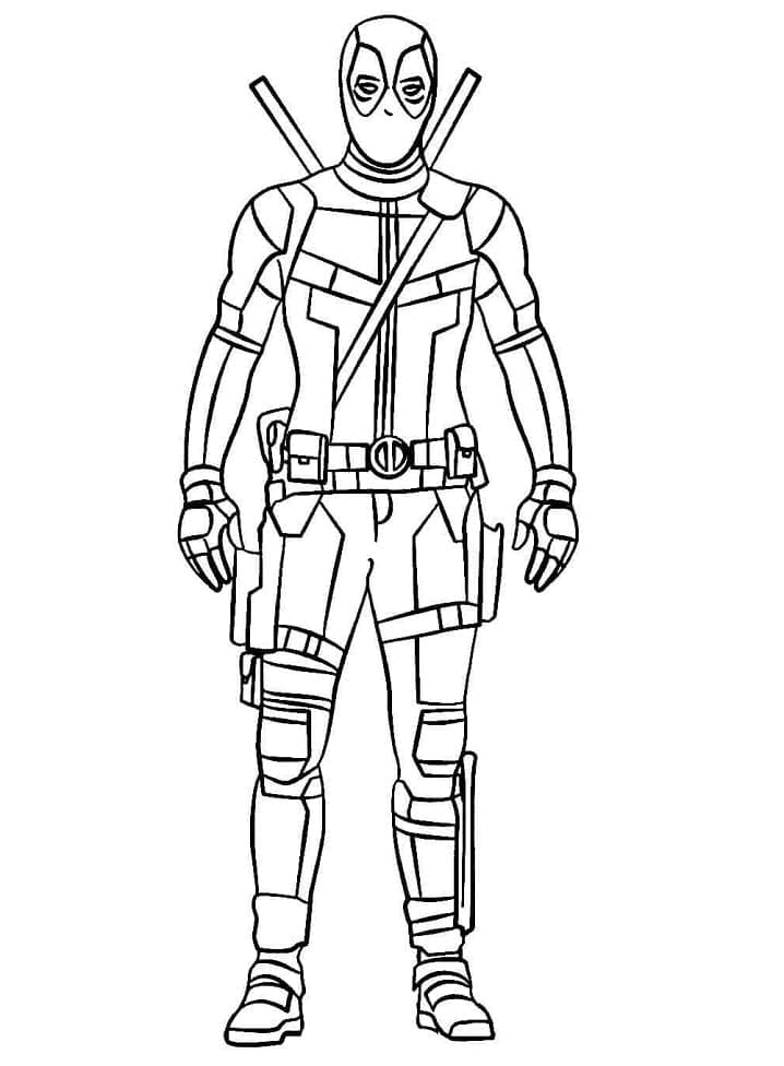 Stampabile Gratuito Deadpool da colorare