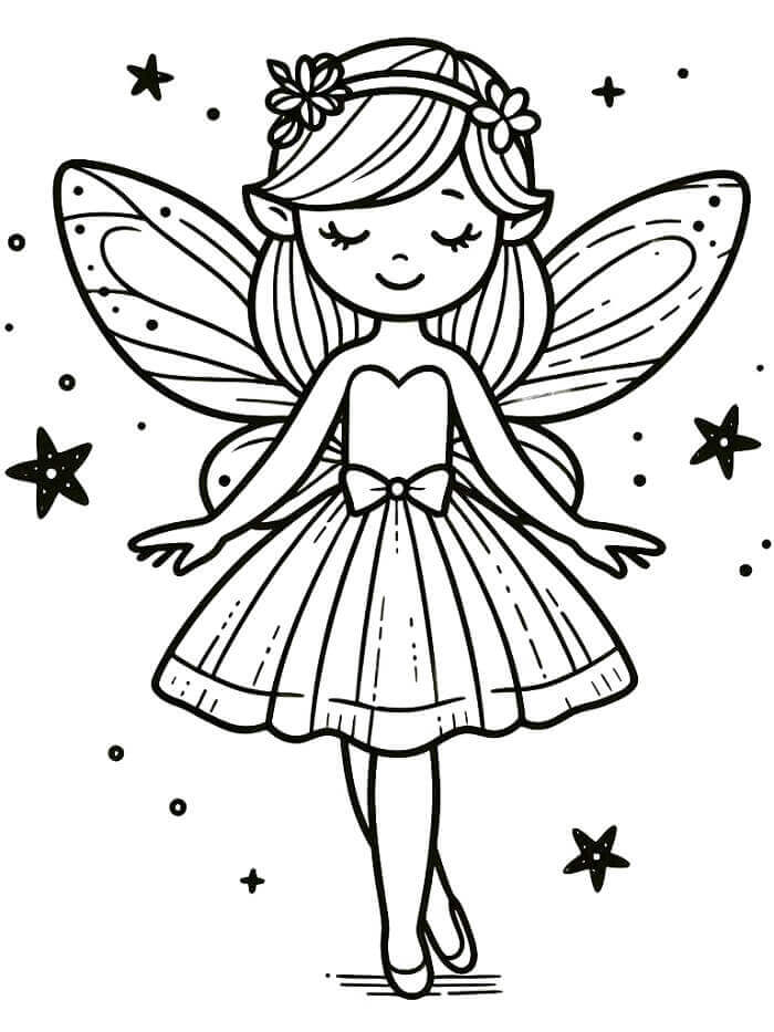 Stampabile Gratuito Fata da colorare