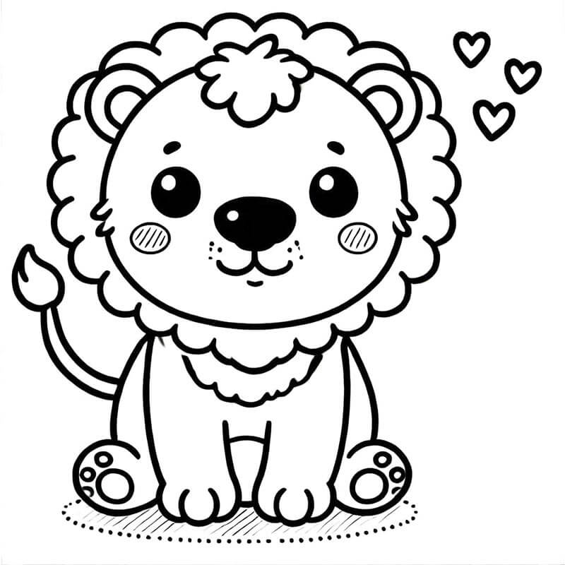 Stampabile Gratuito Leone da colorare