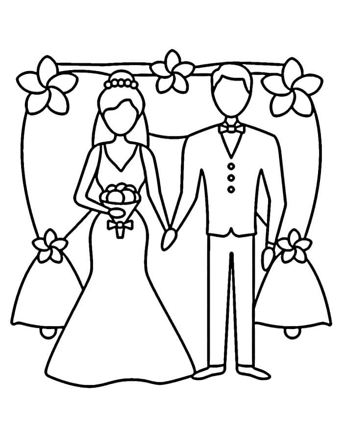 Stampabile Gratuito Matrimonio da colorare