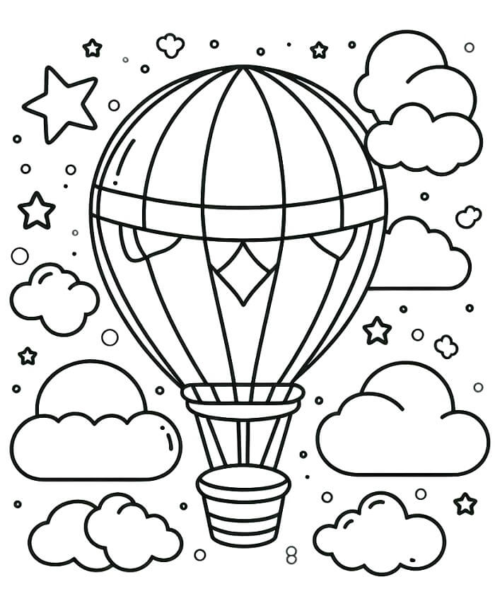 Stampabile Gratuito Mongolfiera da colorare