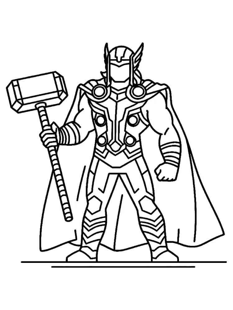 Stampabile Gratuito Thor da colorare