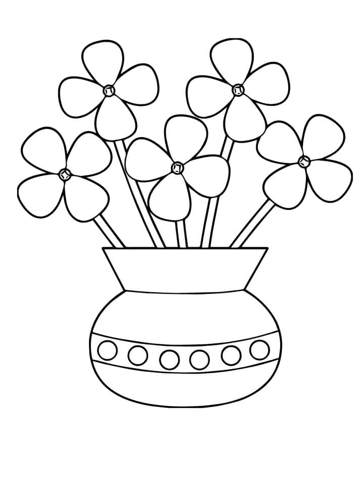 Stampabile Libero Vaso di Fiori da colorare