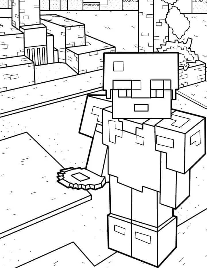 Steve di Minecraft da colorare
