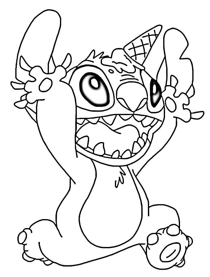 Stitch divertente da colorare