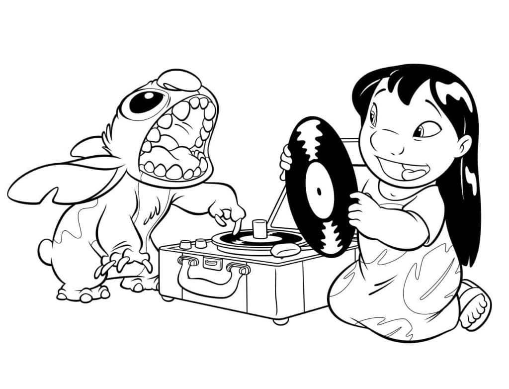 Stitch e Lilo da colorare