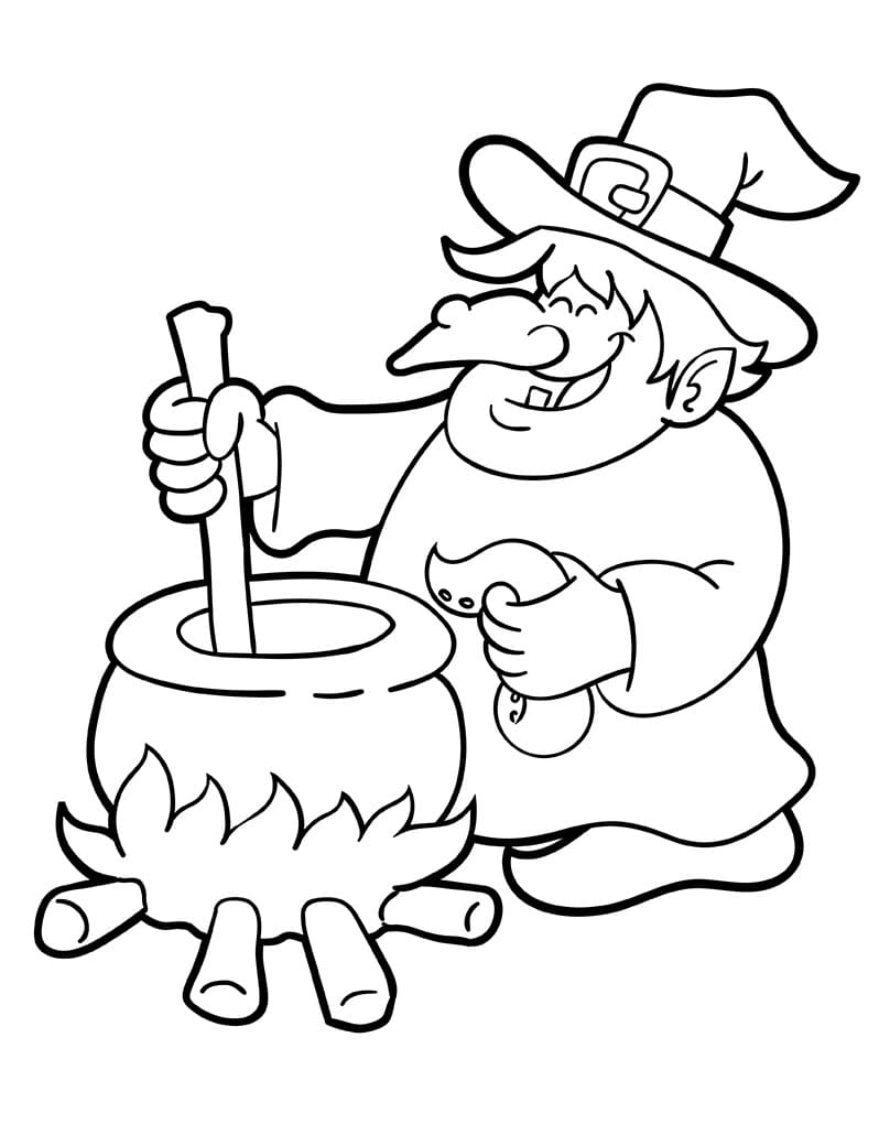 Strega Facile da colorare