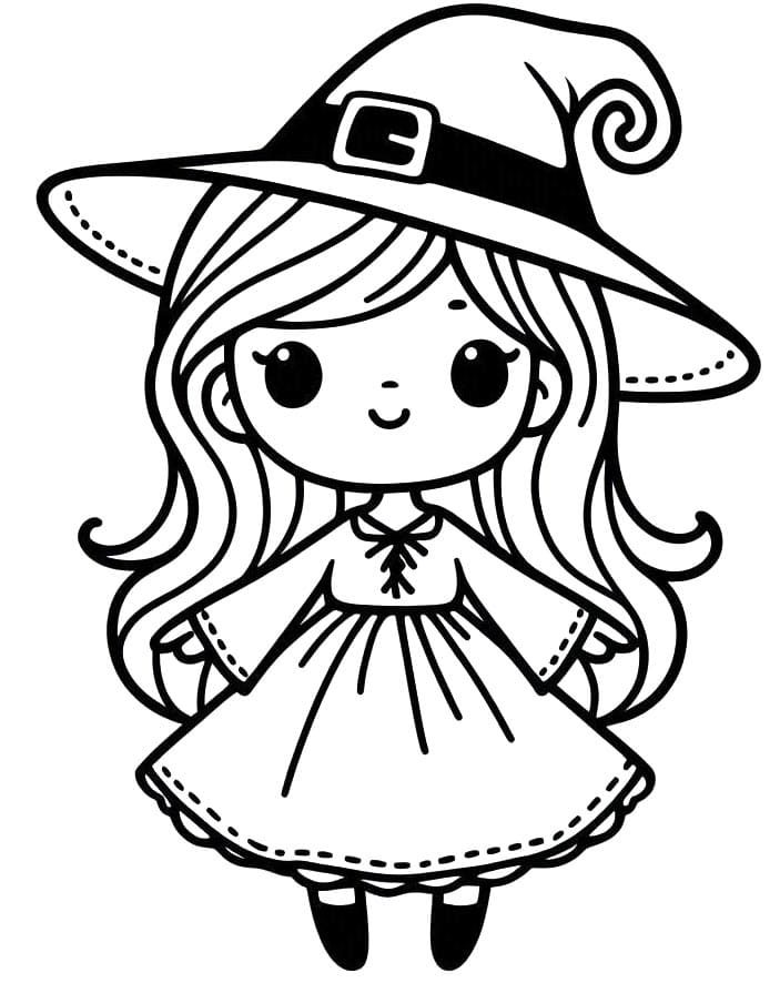 Strega Gratis Stampabile da colorare