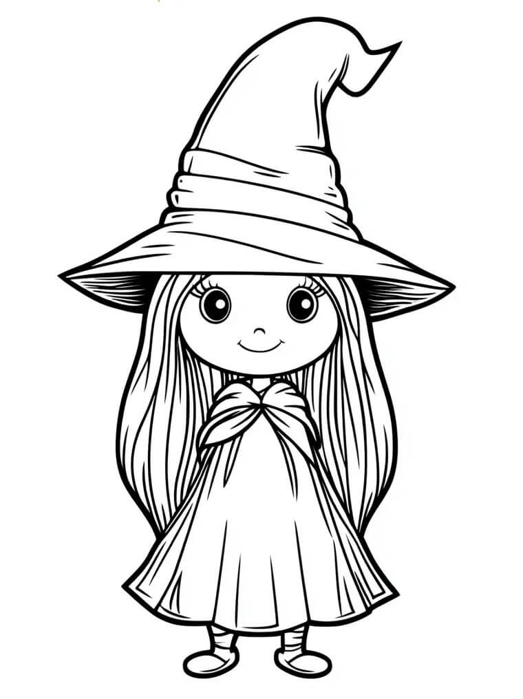 Strega Gratuita Stampabile da colorare