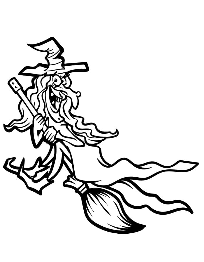 Strega Semplice da colorare
