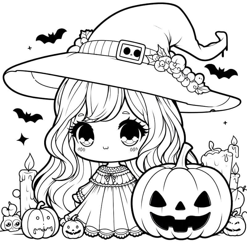 Strega per Bambini di 2 Anni da colorare