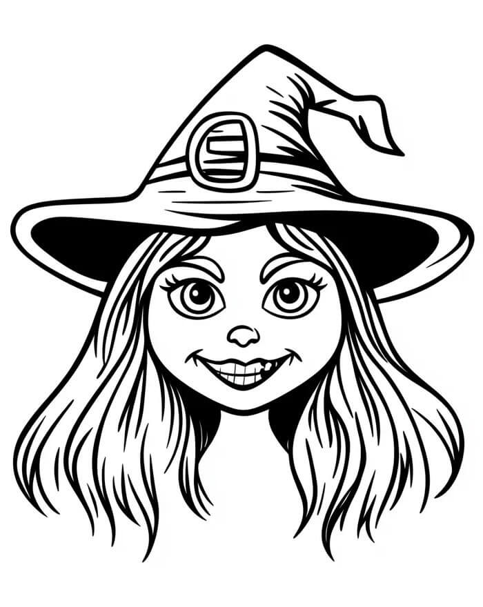 Strega per Bambini di 5 Anni da colorare