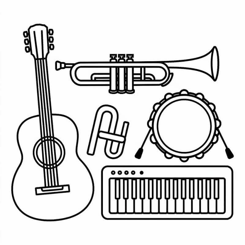Strumenti Musicali (24) da colorare