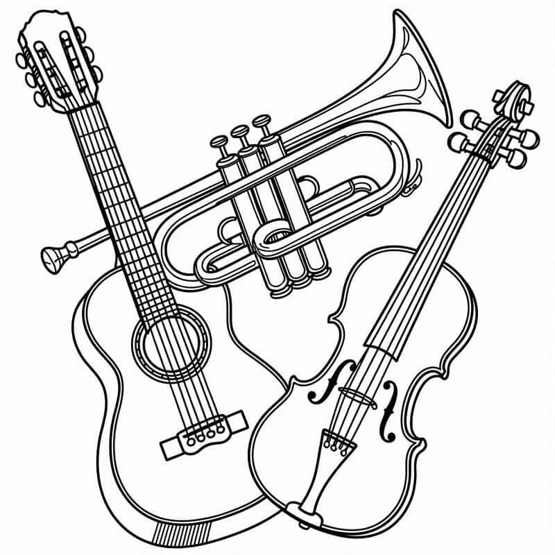 Strumenti Musicali (48) da colorare