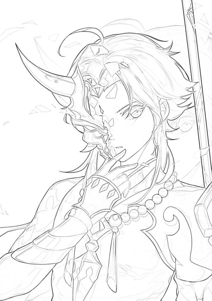 Sucrose di Genshin Impact da colorare