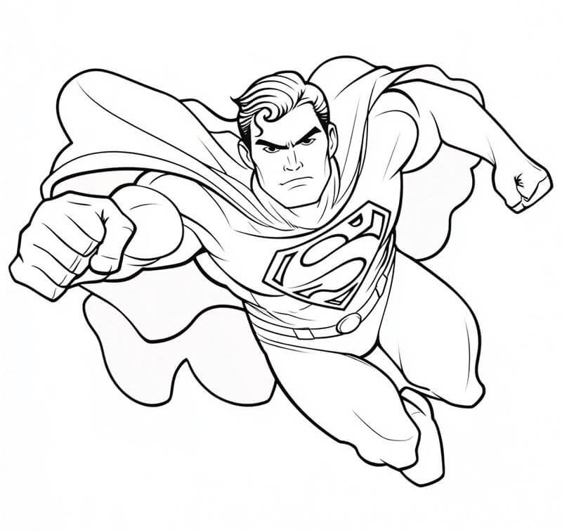 Superman Stampabile Gratis da colorare