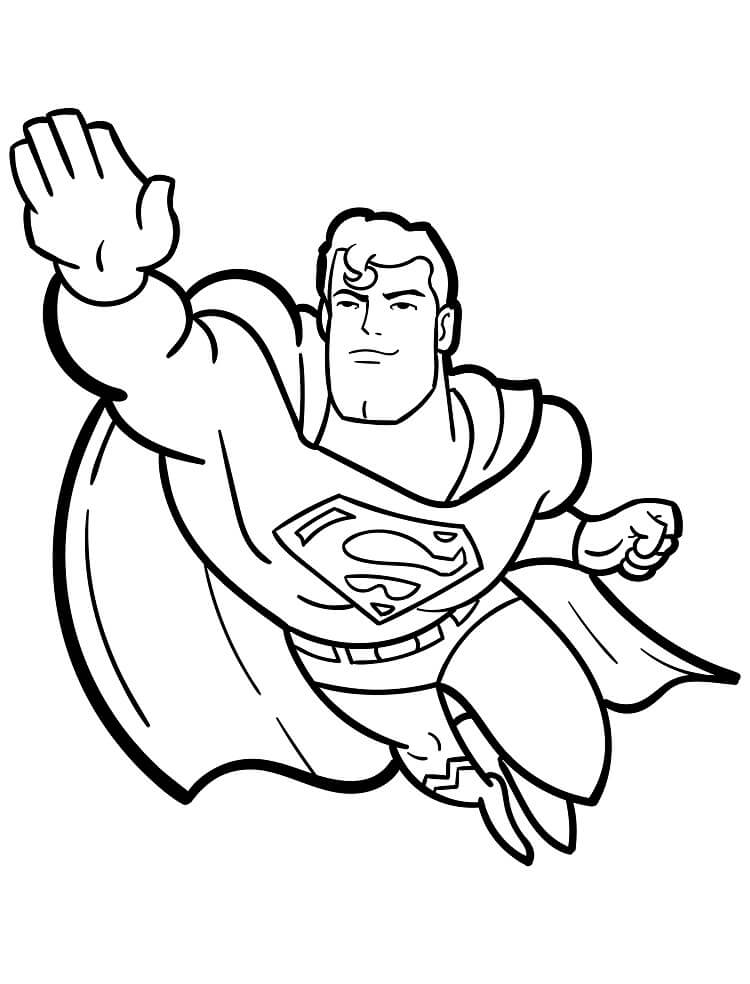 Superman volante da colorare