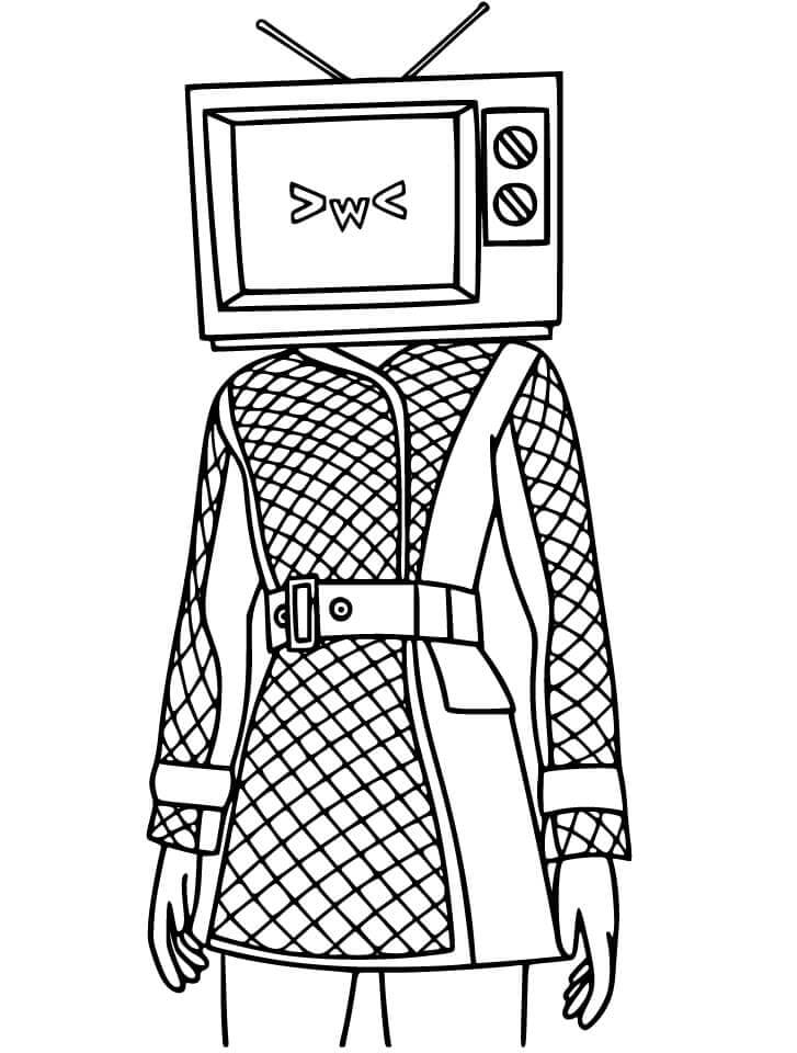 TV Woman Skibidi Toilet da colorare