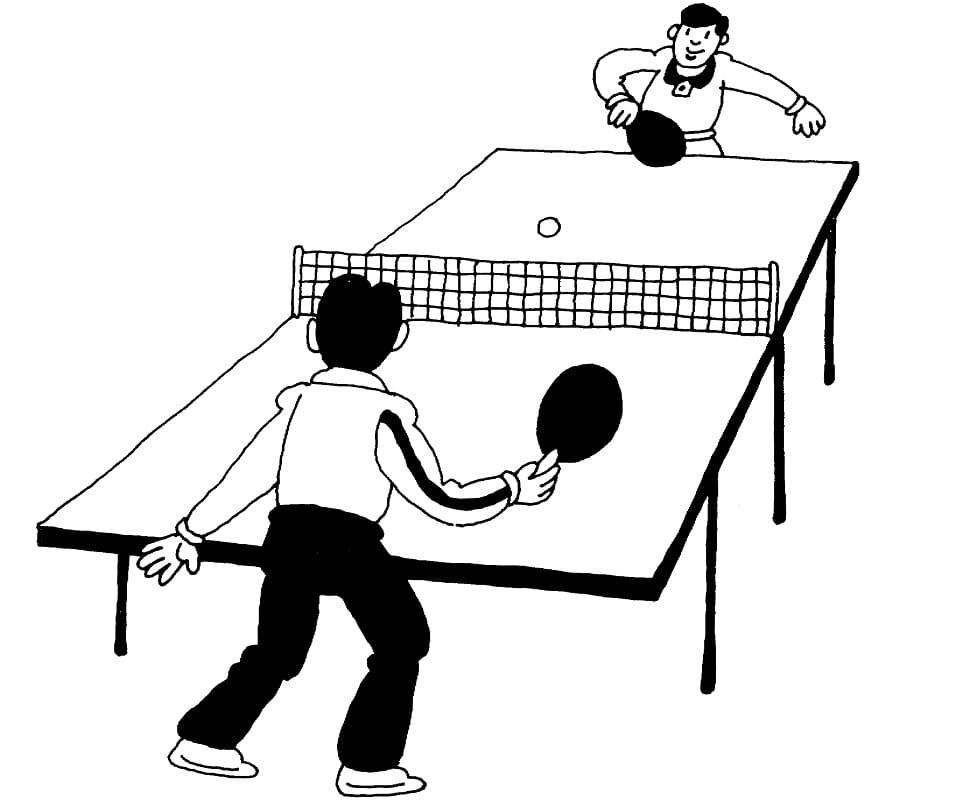 Tennis da Tavolo Facile da colorare