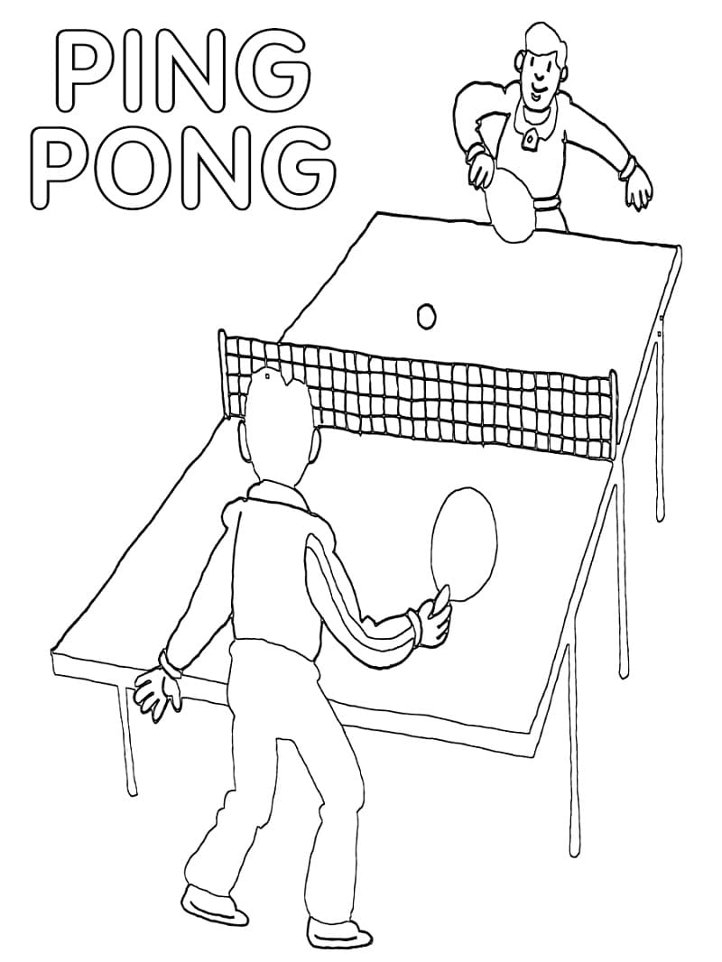 Tennis da Tavolo Gratuito da colorare