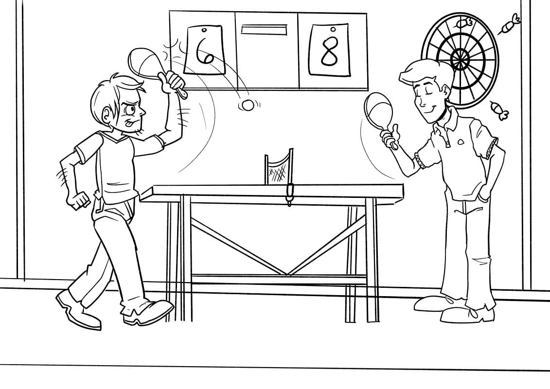 Tennis da Tavolo a Costo Zero da colorare