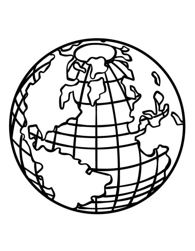 Terra per Bambini di 3 Anni da colorare