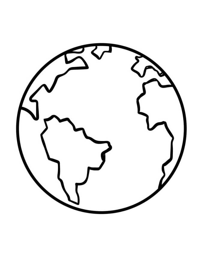 Terra per Bambini di 4 Anni da colorare