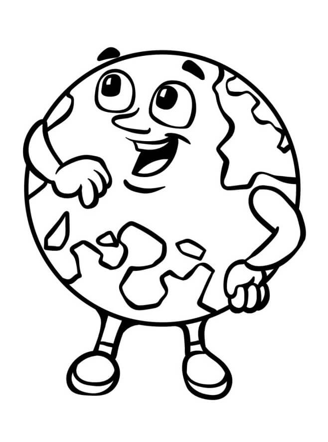 Terra per Bambini di 5 Anni da colorare